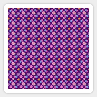 Purple Floral Print Pattern Sticker